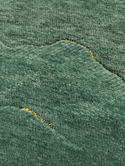 Paoletti Green Stratus Jacquard Feather Filled Cushion - Image 5 of 6