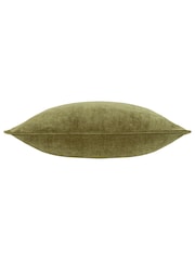 Yard Olive Green 50 x 50cm Heavy Chenille Velvet Piped Polyester Filled Cushion - Image 3 of 5