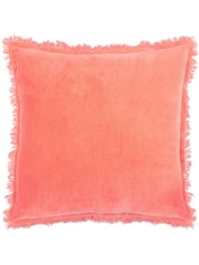 Furn 45 x 45cm Gracie 100% Cotton Velvet Fringed Feather Filled Cushion - Изображение 2 из 5