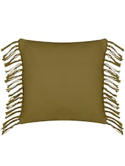 Yard Khaki Green Nimble Knitted Feather Filled 100% Cotton Cushion - Image 4 of 7