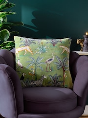 Wylder Green Wilds Tropical 100% Cotton Polyester Filled Cushion - Image 1 of 6
