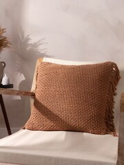 Yard Baked Earth Pink Nimble Knitted Feather Filled Cushion - Image 1 of 7