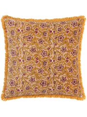 Paoletti Pink Filagree Floral 100% Cotton Velvet Polyester Filled Cushion - Image 2 of 5