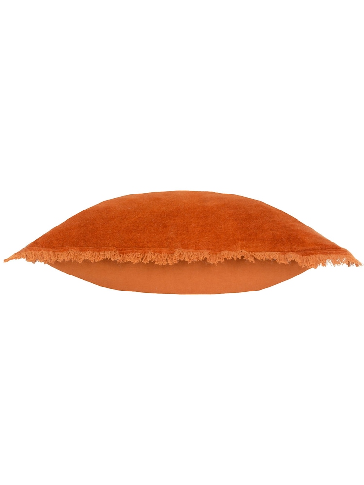 Yard Jaye Velvet Fringed Polyester Filled 100% Cotton Cushion - Image 4 of 6