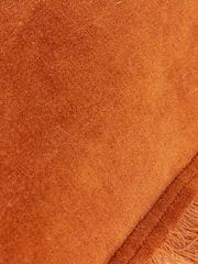 Yard Rust Orange Jaye Velvet Fringed Polyester Filled 100% Cotton Cushion - Image 7 of 7