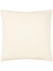 Yard Ecru Cream Hush Cotton Linear Polyester Filled 100% Cotton Cushion - Image 2 of 7