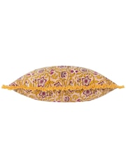 Paoletti Pink Filagree Floral 100% Cotton Velvet Feather Filled Cushion - Image 3 of 5