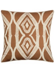 Wylder Rust Orange Cape Ikat Feather Filled Cushion - Image 1 of 3