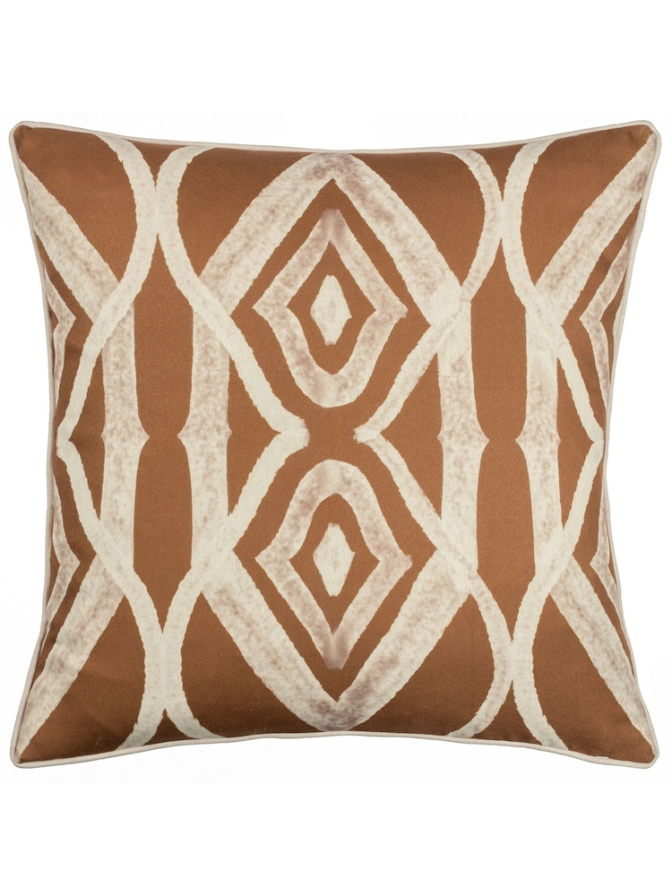 Wylder Rust Orange Cape Ikat Feather Filled Cushion - Image 1 of 3