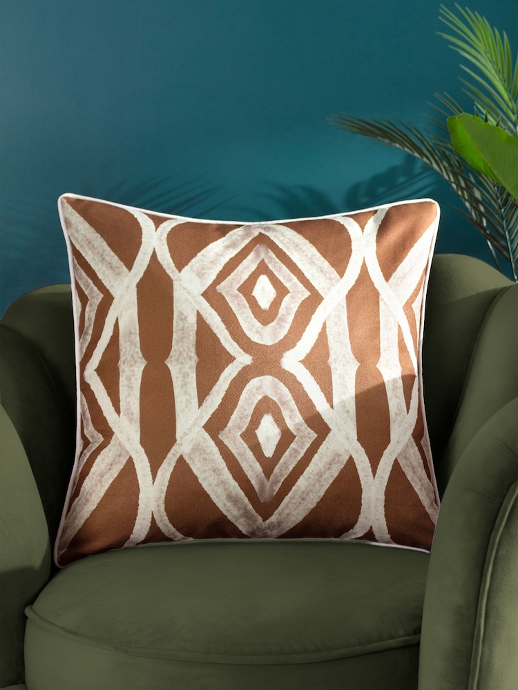 Wylder Rust Orange Cape Ikat Feather Filled Cushion - Image 3 of 3