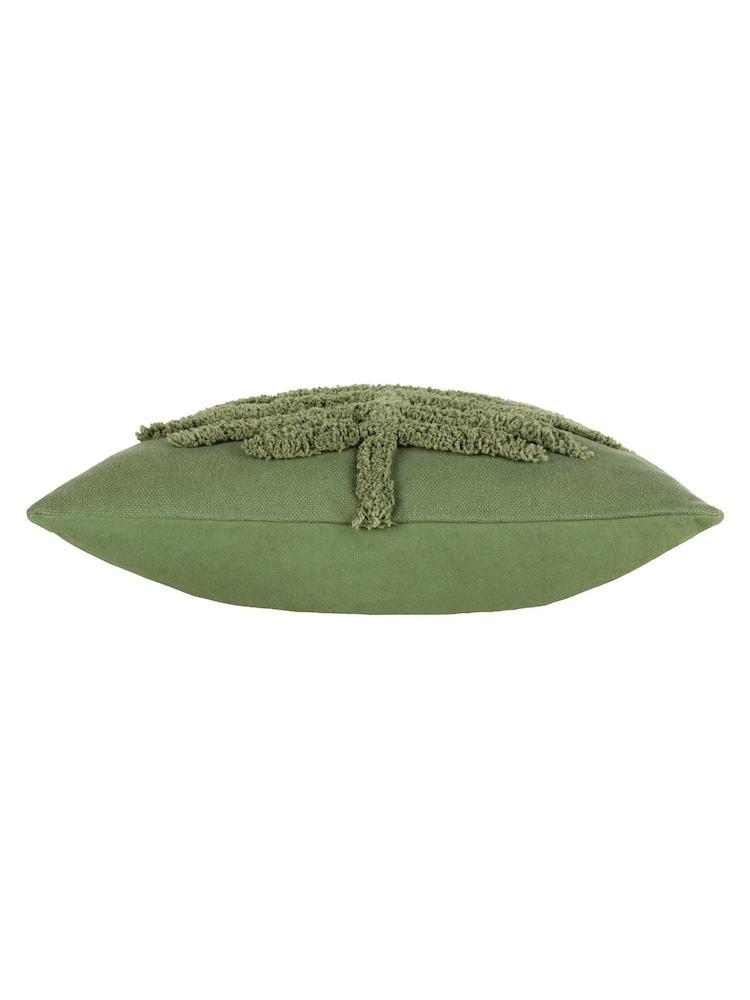 Furn Forest Green 45 x 45cm Dakota 100% Cotton Tufted Feather Filled Cushion - Image 5 of 6