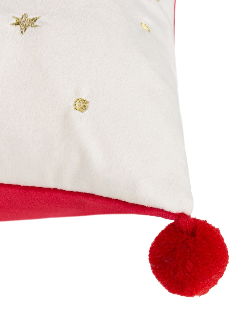 Furn Cream Deck The Halls Tree Embroidered  Polyester Filled Cushion - Image 7 of 7