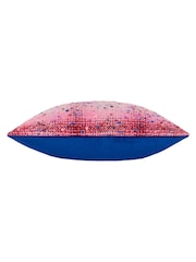 heya home Pink Connie Check Jacquard Feather Filled Cushion - Image 5 of 7