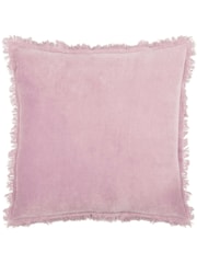 Furn 45 x 45cm Gracie 100% Cotton Velvet Fringed Feather Filled Cushion - Изображение 2 из 5