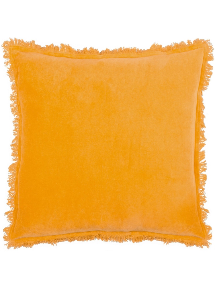 Furn 45 x 45cm Gracie 100% Cotton Velvet Fringed Polyester Filled Cushion - Изображение 2 из 5