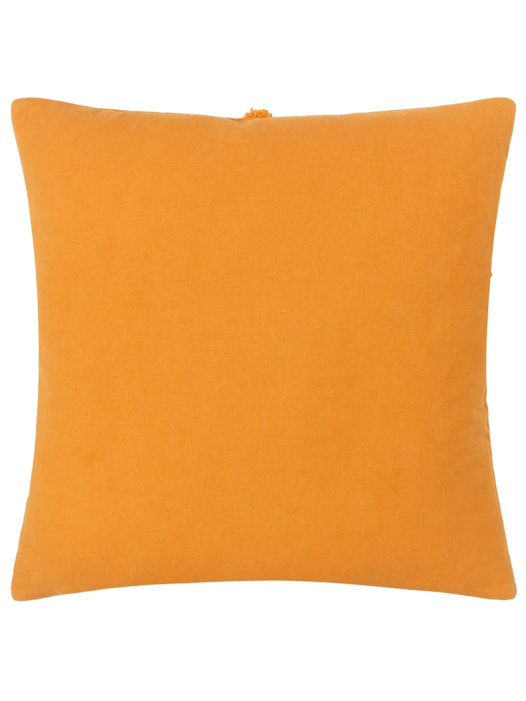 Furn Mustard Yellow 45 x 45cm Dakota 100% Cotton Tufted Feather Filled Cushion - Image 4 of 7