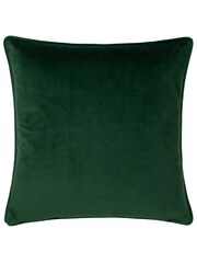 Wylder Nature Orange Wild Garden Mushroom Repeat Velvet Piped Feather F Cushion - Image 4 of 7