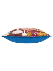 Furn Red Amanita Velvet Piped Feather Filled Cushion - Image 5 of 6