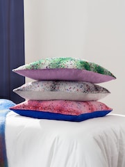 heya home Grey Connie Check Jacquard Feather Filled Cushion - Image 2 of 7