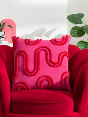 Heya Home Pink Archie Tufted Feather Filled Cushion - Image 1 of 7