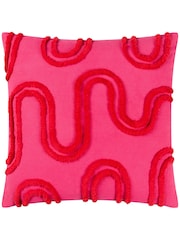 Heya Home Pink Archie Tufted Feather Filled Cushion - Image 3 of 7