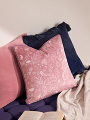 Furn Blue Hocus Pocus Velvet Piped Polyester Filled Cushion - Image 2 of 6