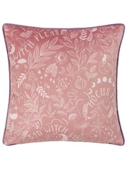 Furn Blue Hocus Pocus Velvet Piped Polyester Filled Cushion - Image 4 of 6