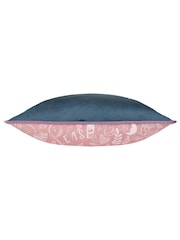 Furn Blue Hocus Pocus Velvet Piped Polyester Filled Cushion - Image 5 of 6