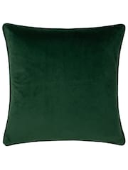 Wylder Nature Orange Wild Garden Mushroom Repeat Velvet Piped Polyester Cushion - Image 4 of 7