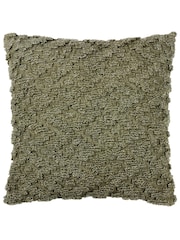 Yard Lichen Green Calvay Chunky Textured Feather Filled Cushion - Image 3 of 7