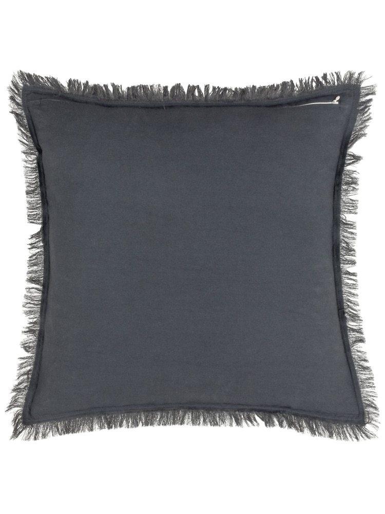 Yard Jaye Velvet Fringed Polyester Filled 100% Cotton Cushion - Image 4 of 6