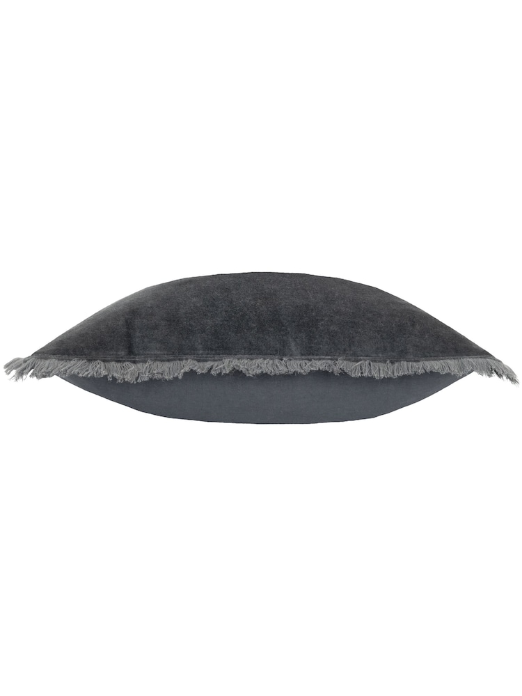 Yard Jaye Velvet Fringed Polyester Filled 100% Cotton Cushion - Image 5 of 6