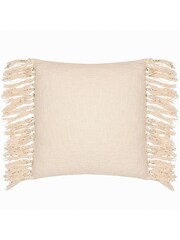 Yard Olive Green Saku Blossom Fringed Polyester Filled 100% Cotton Cushion - Image 4 of 7