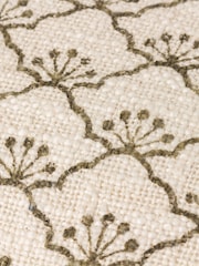 Yard Olive Green Saku Blossom Fringed Polyester Filled 100% Cotton Cushion - Image 6 of 7