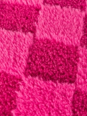 heya home Pink Check It Boucle Fleece Feather Filled Cushion - Image 6 of 7