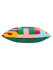 heya home Pink FestiveVal Crimbo Knitted Polyester Filled 100% Cotton Cushion - Image 5 of 6