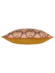 Paoletti Pink Carnaby Chain Geometric Satin Feather Filled Cushion - Image 4 of 5