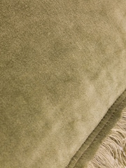 Yard Moss Green Jaye Velvet Fringed Polyester Filled 100% Cotton Cushion - Image 5 of 6