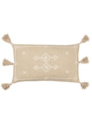 Yard Stone Beige Folis Embroidered Polyester Filled 100% Cotton Cushion - Image 3 of 7