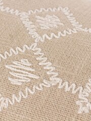 Yard Stone Beige Folis Embroidered Polyester Filled 100% Cotton Cushion - Image 6 of 7
