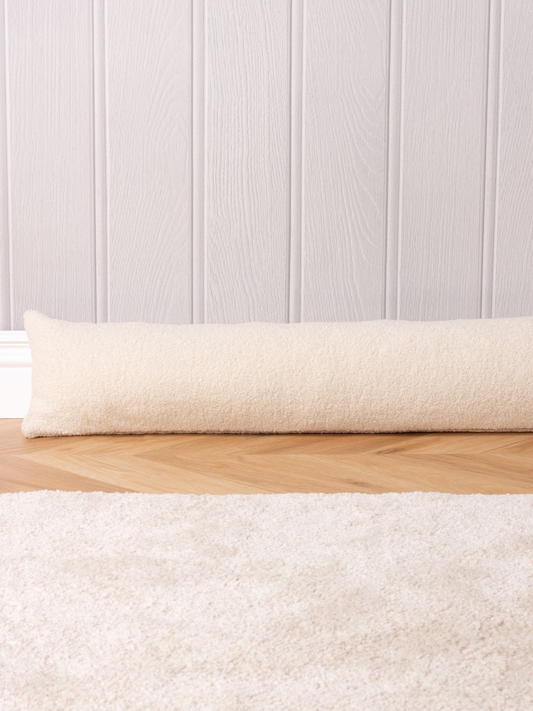 Furn Cream Malham Reversible Boucle Fleece Draught Excluder - Image 1 of 3