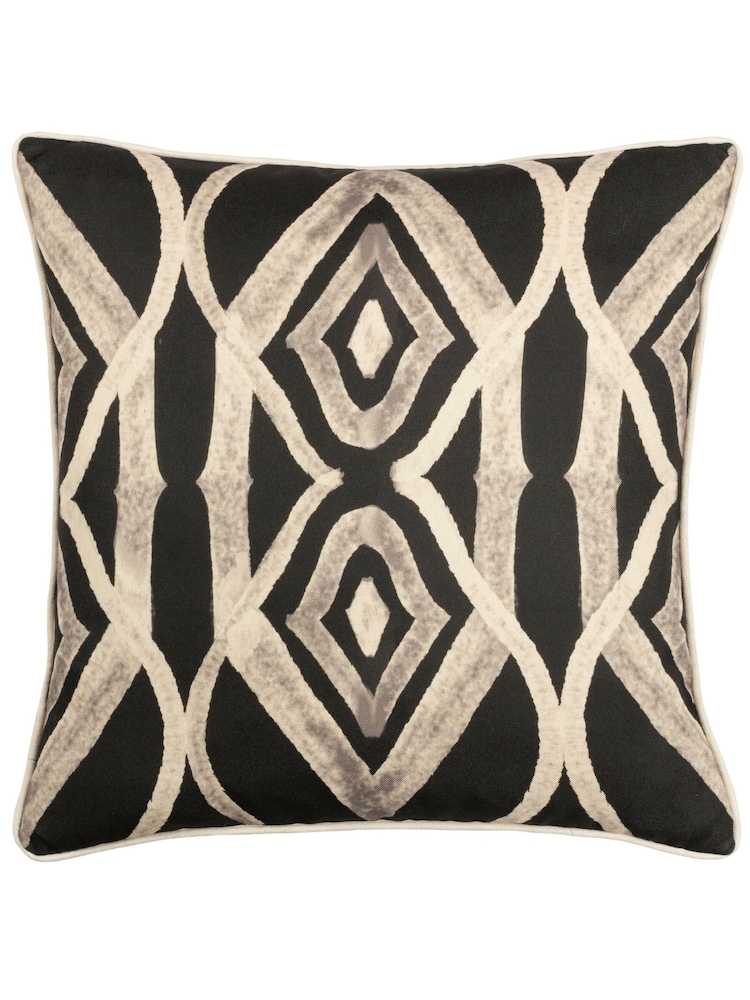 Wylder Black 50 x 50cm Cape Ikat Polyester Filled Cushion - Image 1 of 4