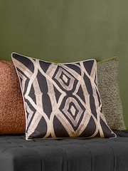 Wylder Black 50 x 50cm Cape Ikat Polyester Filled Cushion - Image 4 of 4