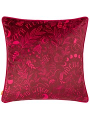 Furn Orange Bad Witch Vibes Velvet Piped Polyester Filled Cushion - Image 4 of 6