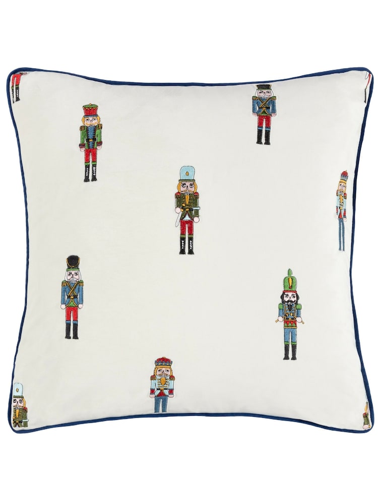Furn Cream Classic Nutcracker Embroidered Feather Filled Christmas Cushion - Image 2 of 6 Furn Cream Classic Nutcracker Embroidered Feather Filled Christmas Cushion - Image 2 of 6