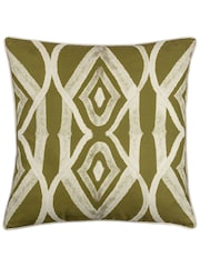 Wylder Moss Green 50 x 50cm Cape Ikat Polyester Filled Cushion - Image 2 of 3