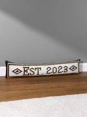 Furn Black Established Mosaic Message Velvet Draught Excluder - Image 1 of 4