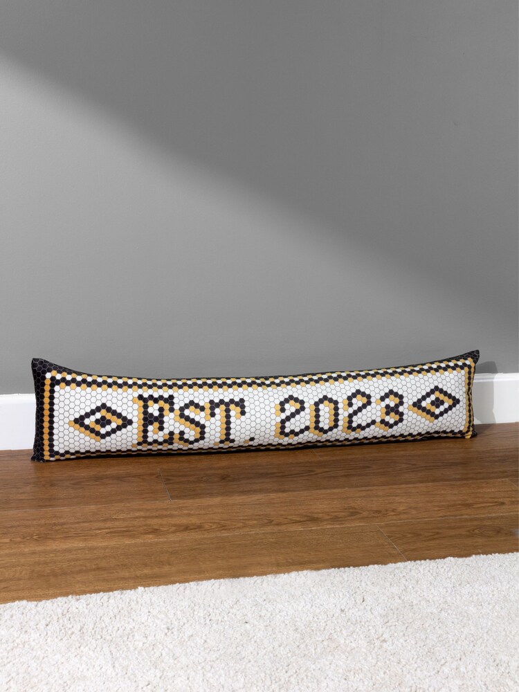 Furn Black Established Mosaic Message Velvet Draught Excluder - Image 1 of 4