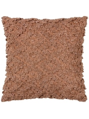 Yard Baked Earth Pink Calvay Chunky Textured Polyester Filled Cushion - Image 4 of 8