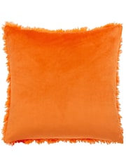heya home Orange Fluff Ball Faux Fur Feather Filled Cushion - Image 4 of 7